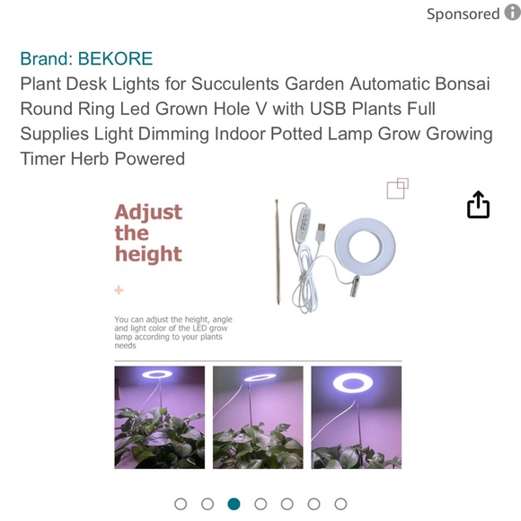 USB Plant Desk Lamp with Timer and Heat Level Settings - Picture 3 of 8